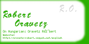 robert oravetz business card